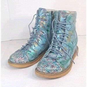 Laura Vita Women’s Ercnaulto 22 Bleu-FC Lace Up Leather Wedge Ankle Boots Sz 37